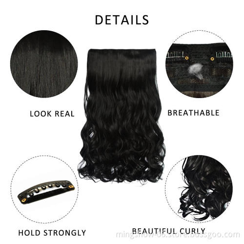 130g Ear to ear clip in pony tail hair extension synthetic for black women